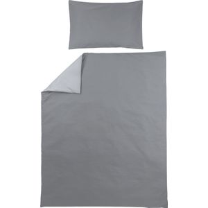 Meyco Uni dekbedovertrek ledikant Grijs/Lichtgrijs - 100x135cm