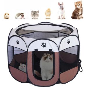 Opvouwbare puppyren voor kleine dieren, 74 x 74 x 43 cm, hondenren voor honden, katten, konijnen en kleine dieren, Oxford-stof, pop-up systeem, voor binnen en buiten