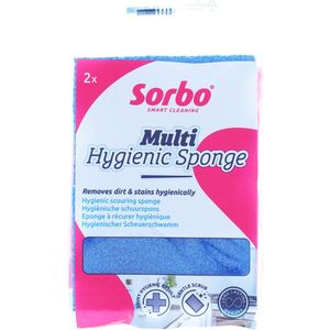 Sorbo Hygienic Sponge - Antibacterieel Behandeld - Spons - 2 Stuks