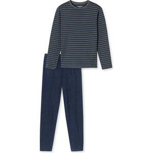 Schiesser Pyjama lange lengte strepen Pyjamaset Heren - antraciet - Maat XXL