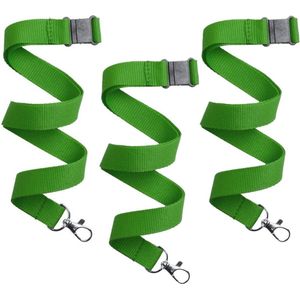 Keycord/lanyard koord - 20x - groen - met sleutelhanger - 50 cm