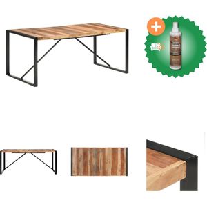 vidaXL Eettafel 180x90x75 cm massief hout met sheesham afwerking - Tafel - Inclusief Houtreiniger en verfrisser