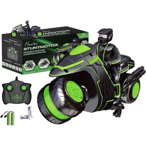 Huntex Stuntmotor - RC Voertuig - Afstandsbestuurbare Motor voor Kinderen & Volwassenen - Veelzijdig als RC Auto/Boot/Vliegtuig - Duurzaam & Veilig - Groen/Zwart