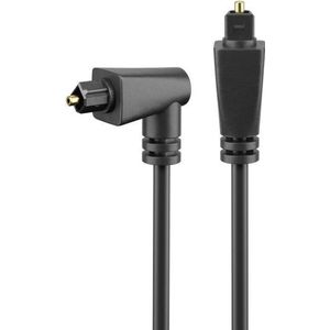 Digitale optische Toslink audio kabel met haakse connector en draaibare kop - 4mm / zwart - 2 meter