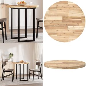 vidaXL Tafelblad rond Ø 70x4 cm massief acaciahout - Tafelblad - Tafelbladen - Vervangend Tafelblad - Meubelpaneel