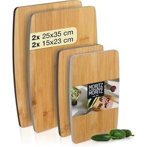 4 x snijplank hout bamboe - verschillende maten - ontbijtplankjes hout bamboe planken voor snijden en serveren