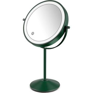 7x Vergrote Make-up Spiegel USB Oplaadbaar met LED Verlichting - 360 Graden Draaibaar - 3 Kleuren Verlichtingsmodi - Bureaulamp Spiegel met Touchscreen - Helderheid Instelbaar
