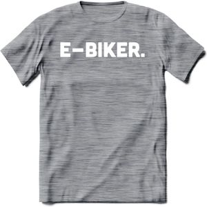 E-bike Fiets T-Shirt | Wielrennen | Mountainbike | MTB | Kleding - Donker Grijs - Gemaleerd - S