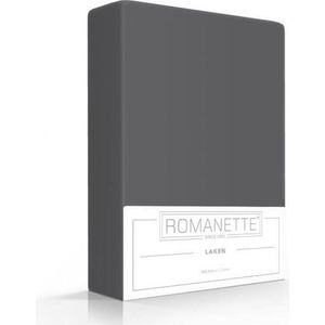 Romanette Laken 100% Katoen - Antraciet - 240x260cm