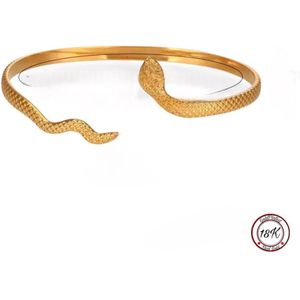 Soraro Slang Armband | 18K Goldplated | Goud | Snake | Elegante Armband | Dames Armband | Klemarmband | Vrouwen Cadeau | Moederdag | Moederdag cadeau