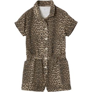 JONEN Denim short met luipaardprint