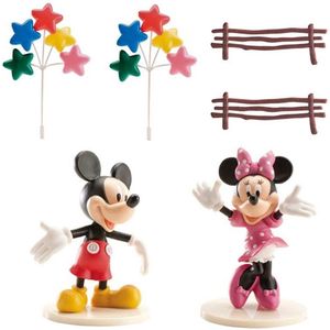 DEKORA - Mickey en Minnie taartdecoratie set - Decoratie > Taartdecoraties