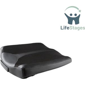 LifeStages - Stoelverhoger Voor Auto - Auto Memory Foam - Verhogend Zitkussen voor Korte Mensen die Rijden - Heup Coccyx/Tailbone en Onderrug Pijn Verlichtende Kussens - voor Vrachtwagen, SUV, Bureaustoel, Rolstoel, Enz.