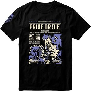 PRiDEorDiE Versus T Shirt Zwart maat XL