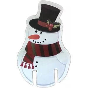 Kerst Decoratie - Glas - Diner - Versiering - sneeuwpop - Karton - Set 10 stuks