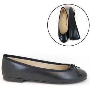 Stravers - Ballerina's Schoenen Maat 33 Dames Zwart Leer Kleine Maten Kleine Maten Flatjes