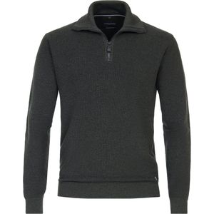 Casa Moda - Half Zip Pullover Donkergroen - Heren - Maat 5XL - Regular-fit