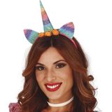 Fiestas Verkleed haarband Unicorn/eenhoorn - regenboog gekleurd - meisjes/dames - Fantasy thema