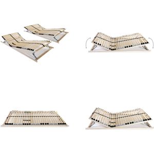 vidaXL Lattenbodems 2 st met 28 latten 7 zones 90x200 cm - Bedbodem - Bedbodems - Lattenbodem - Lattenbodems