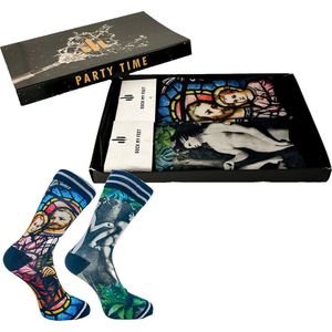 Sock My Feet geschenkdoos sokken heren 43 46 - cadeau voor man - duurzaam - naadloos - Religion Adam&Eve