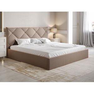 PASCAL MORABITO Bed met opbergruimte 180 x 200 cm - Velours - Beige - STARI van Pascal Morabito L 193 cm x H 106 cm x D 210 cm