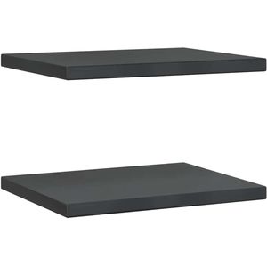 vidaXL Wandschap - Wandschappen - Wandplank - Wandrek - Wandschappen 2 st 50x40x3 cm roestvrijstaal zwart