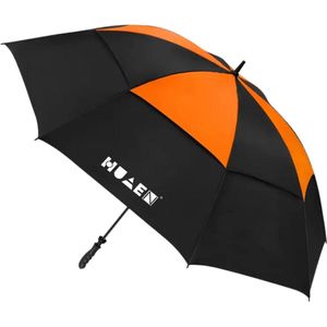 Nivard Moderne Golf Paraplu - Stormparaplu - Opvouwbaar - Windproof - Stormproef - UV Bescherming - Umbrella - Draagbaar - Oranje