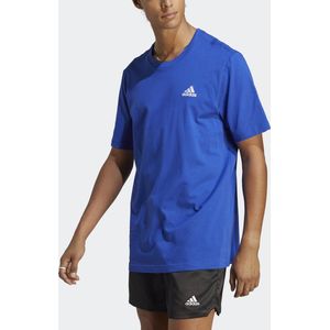 adidas Sportswear Essentials Single Jersey Geborduurd Small Logo T-shirt - Heren - Blauw- 2XL