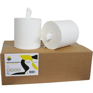 KURTT 6 handdoekrollen zonder koker! 300M, 1-laags cellulose poetspapier, poetsrollen voor industrie, werkplaats en restaurant (blauw, 300M, cellulose)