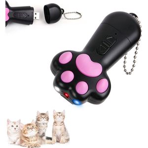DynaBright Hoogwaardig Kattenspeeltje - Honden / Katten speelgoed - USB Oplaadbaar - Kat - Zwart - 5 Verschillende Symbolen - 3 Verschillende Standen - Pointer