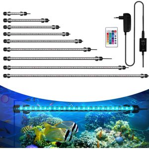 Aquarium led verlichting RGB-Lengte 62 cm met 33 RGB led's-Via de afstands bediening kunt u de kleuren instellen-Dimmen van de rgb aquarium verlichting is ook mogelijk-Aquarium verlichting die in het water kan-Onderwater ledlamp van 62 cm-6.2W