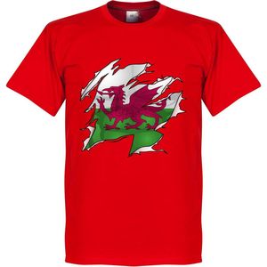 Wales Ripped Flag T-Shirt - Rood - Kinderen - 116