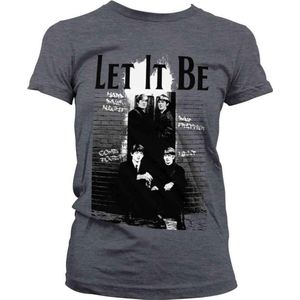 The Beatles Dames Tshirt -XL- Let It Be Grijs