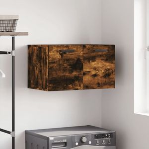 The Living Store Wandkast - Decoratieve en Praktische Wandgemonteerde opbergkast - Gerookt Eiken - 60 x 36.5 x 35 cm (L x B x H) - Montage vereist