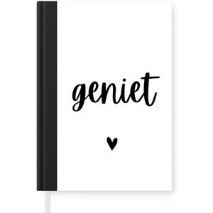 Notitieboek - Schrijfboek - Spreuken - Geniet - Quotes - Notitieboekje klein - A5 formaat - Schrijfblok