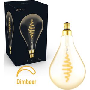 Proventa Edison led lamp E27 goud - XL lichtbron PEER - Dimbaar - Warm wit licht