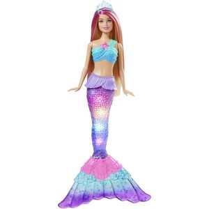 Dreamtopia Zeemeerminpop met Lichtjes - 30 cm, Blond Haar met Roze Highlights, Watergeactiveerde Lichtfunctie - Cadeau voor Kinderen 3-7 Jaar HDJ36