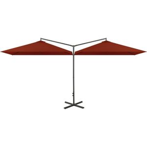 vidaXL Dubbele parasol - 600x300 cm - Terracotta Dubbele Parasol - Terraszonnescherm - Tuinparasol - Terracotten Parasol - Buitenzonwering