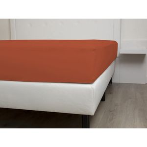 HnL Living - Hoeslaken - Katoensatijn - 90 x 220 cm - Oranje