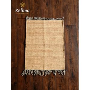 Handgemaakt Kelim vloerkleed 60 cm x 80 cm - Naturel Wol tapijt Kilim Uit Egypte - Handgeweven Loper tapijt - Woonkamer tapijt