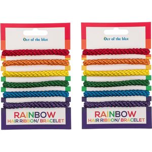 Armbandjes/haarbandjes - Gay Pride/Regenboog thema kleuren - 12x stuks