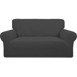 Bank Sofa Cover Meubelbeschermer 1-delige Zacht-elastische bodem Loveseat Slipcover voor kinderen - Spandex jacquard stof kleine ruiten - donkergrijs