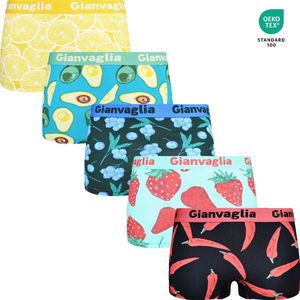 Dames Onderbroek Katoen - Boxershort 5-pack - Korte Pijp - Happy Fruit - Maat L