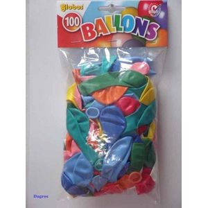 Zak met 100 ballonnen assortiment  kleuren