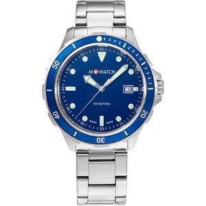 M+Watch by Mondaine - Aqua Steel Blue WBX.45240.SJ - Swiss Made Herenhorloge - 100 Meter Waterdicht - 42mm