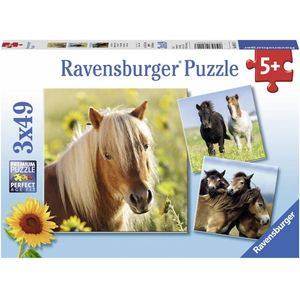 Schattige Pony's Puzzel (3 x 49 stukjes) - Ravensburger
