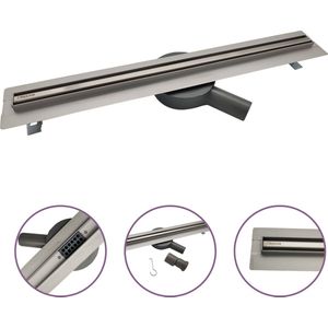 CityLine RVS douchegoot ""Line"" - 90 cm - Extra smal profiel - Draaibare zijuitloop - Lage inbouwdiepte