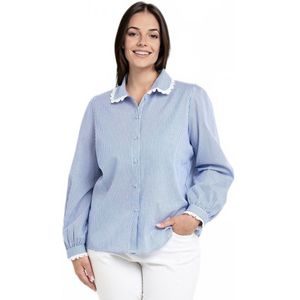 Blouse met kanten detail en ronde hals