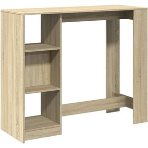 vidaXL Bartafel met schap 124x46x103,5 cm hout sonoma eikenkleur - Bartafel - Bartafels - Statafel - Statafeltje
