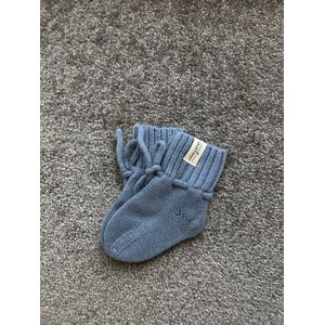 Adalletti Merino wol booties - Baby blauw | Merino sokken | slofjes | Merino wol slofjes | baby